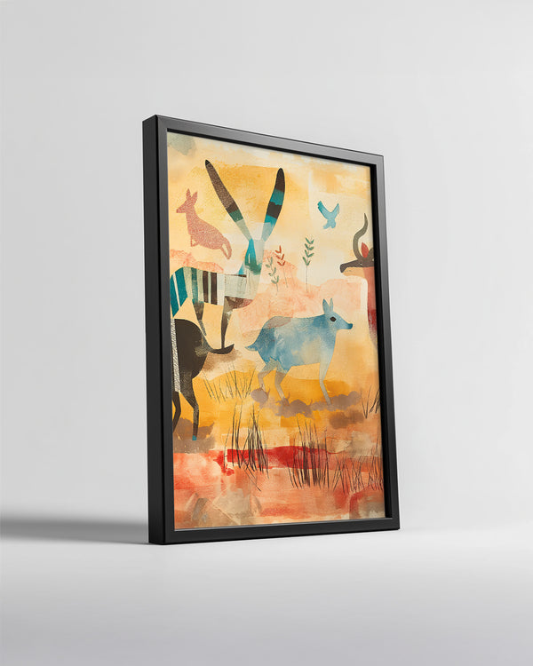 Hayvan Türü - Aborijin Sanatı Tarzı Poster Tablosu