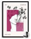 Heykel Yüzü - Yaprak ve Geometrik Desenler Poster Tablosu