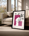 Heykel Yüzü - Yaprak ve Geometrik Desenler Poster Tablosu