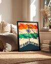Hindistan Bayrağı - Kutlayan İnsan Silüetleri Poster Tablosu
