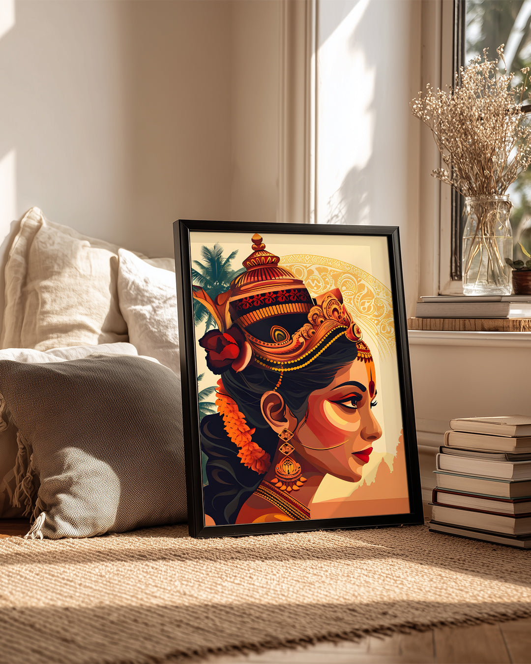 Hindistanlı Kadın Portresi - Geleneksel Takı İle Süslenmiş Poster Tablosu