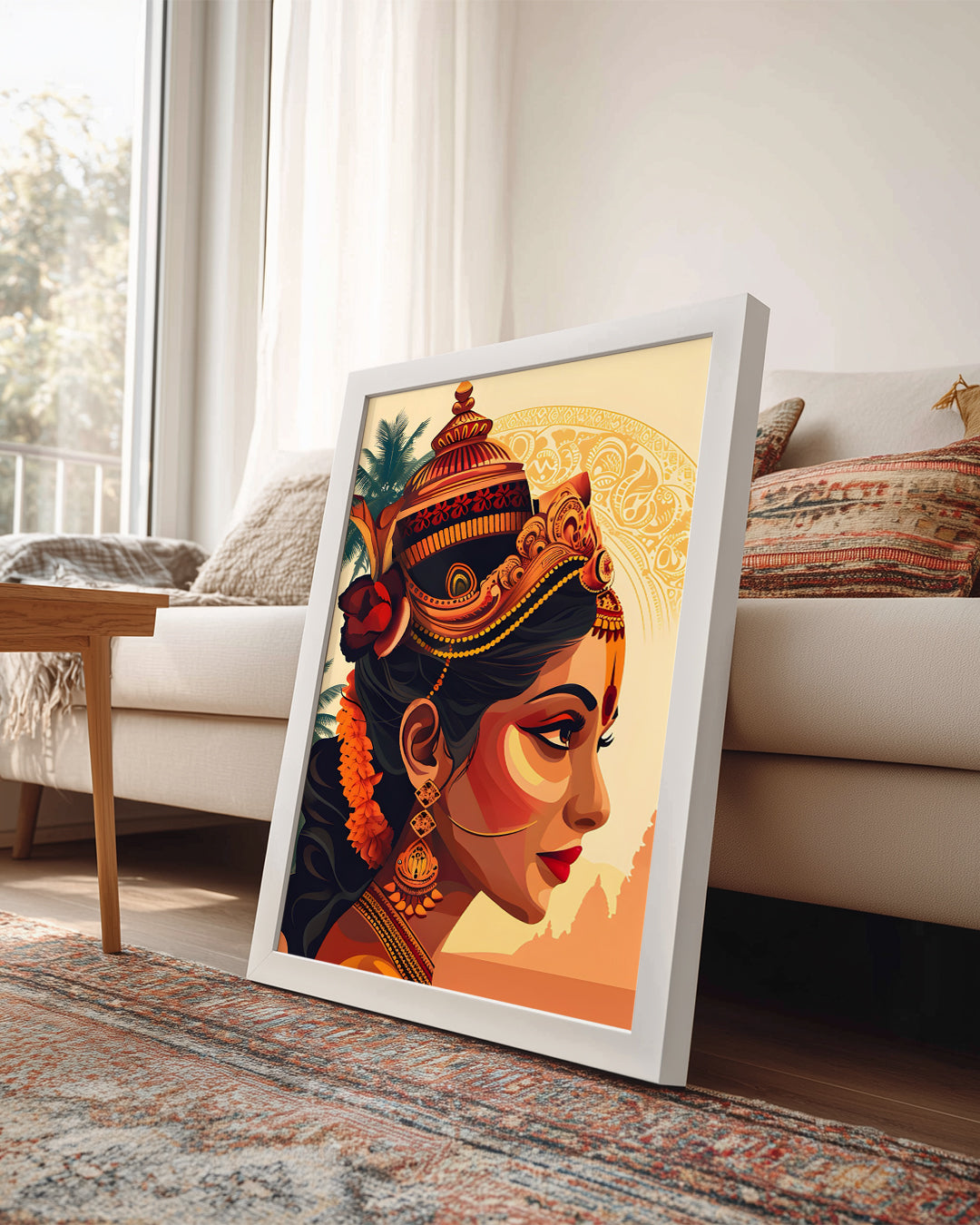 Hindistanlı Kadın Portresi - Geleneksel Takı İle Süslenmiş Poster Tablosu