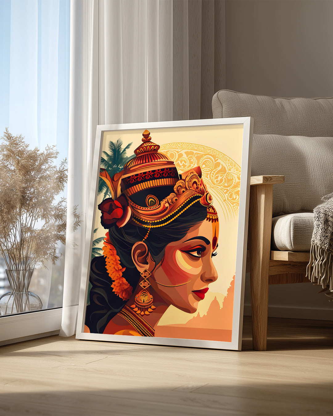 Hindistanlı Kadın Portresi - Geleneksel Takı İle Süslenmiş Poster Tablosu