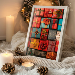 Holiday Dog Art Poster Tablosu