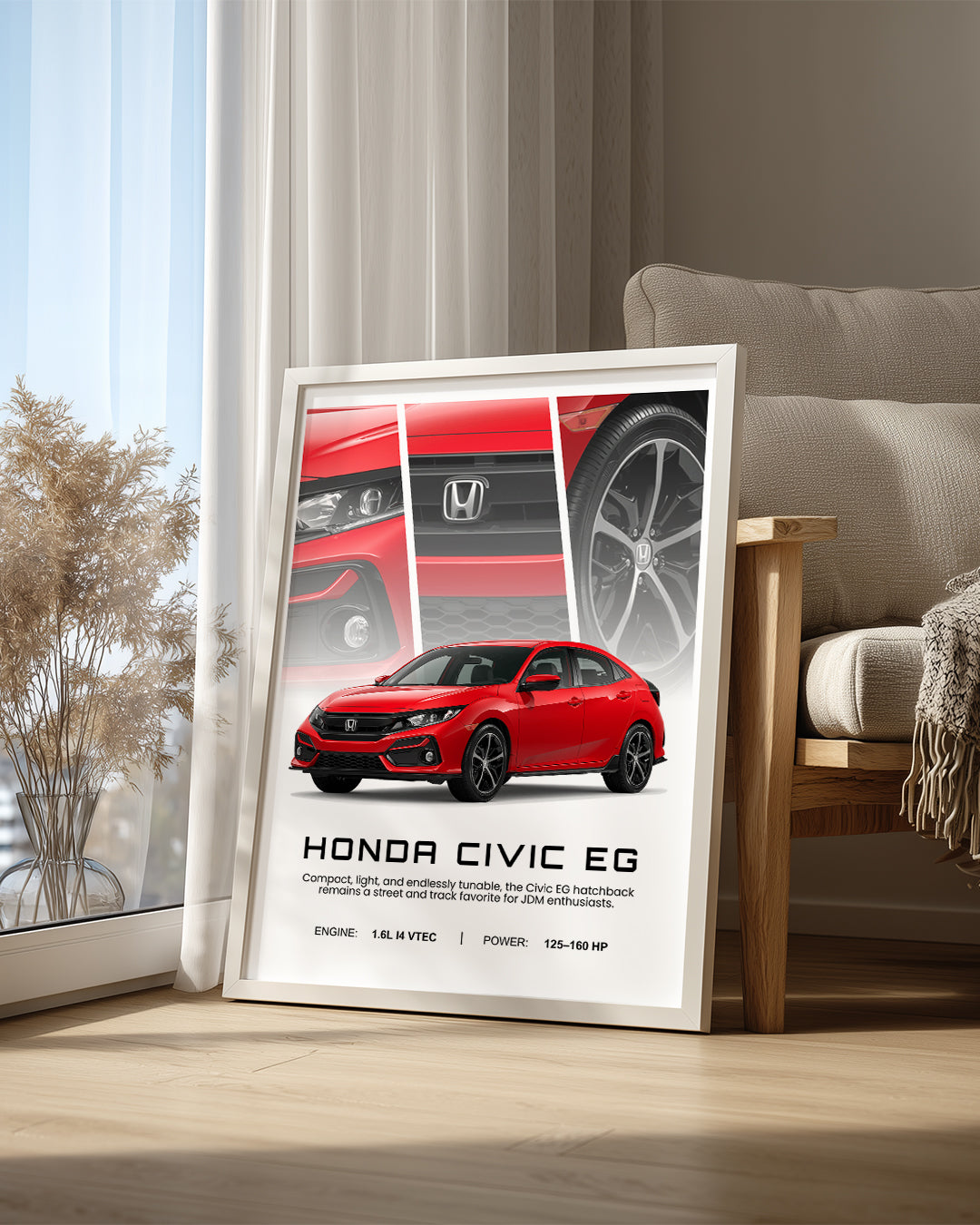 Honda Civic EG Poster Tablosu
