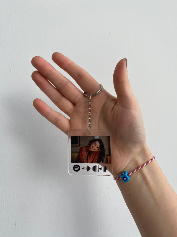 Fotoğraflı ve Spotify Kodlu Anahtarlık
