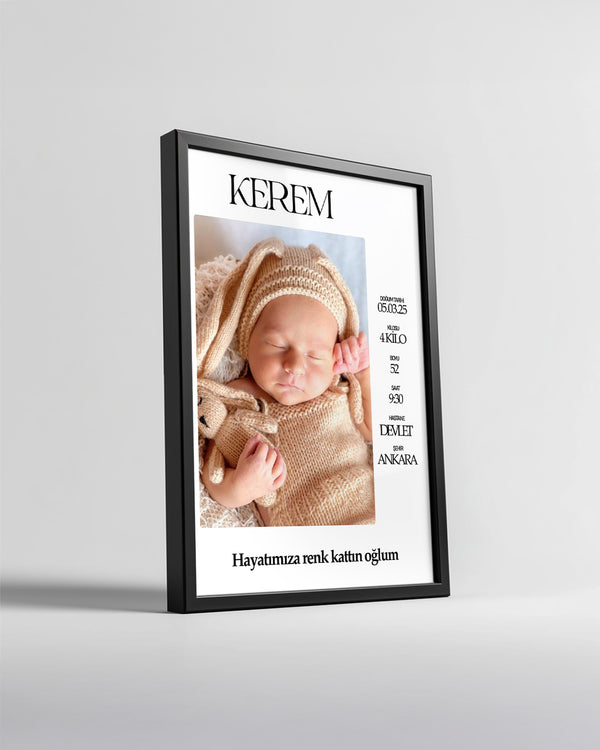 İlk Anın Hatırası – Kişiselleştirilebilir Bebek Doğum Tablo