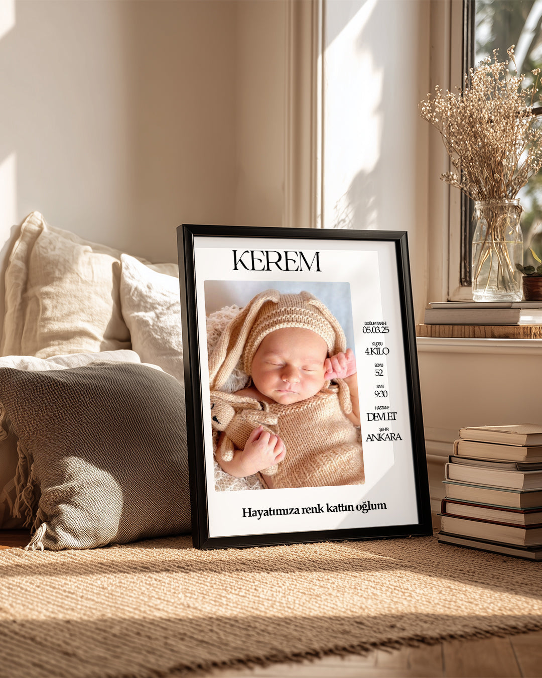 İlk Anın Hatırası – Kişiselleştirilebilir Bebek Doğum Tablo