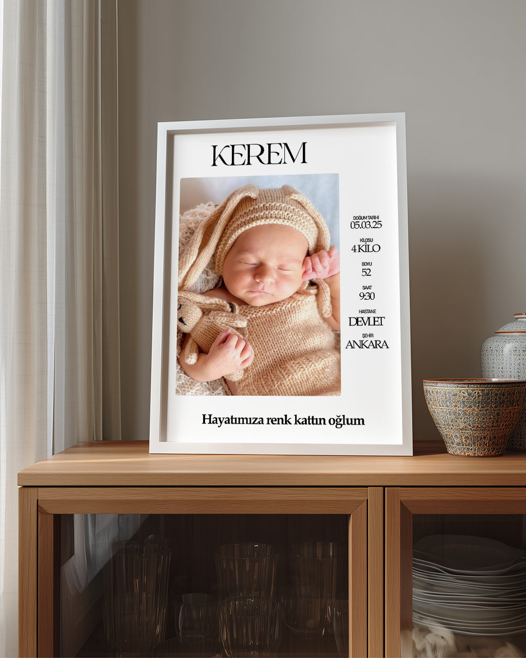 İlk Anın Hatırası – Kişiselleştirilebilir Bebek Doğum Tablo