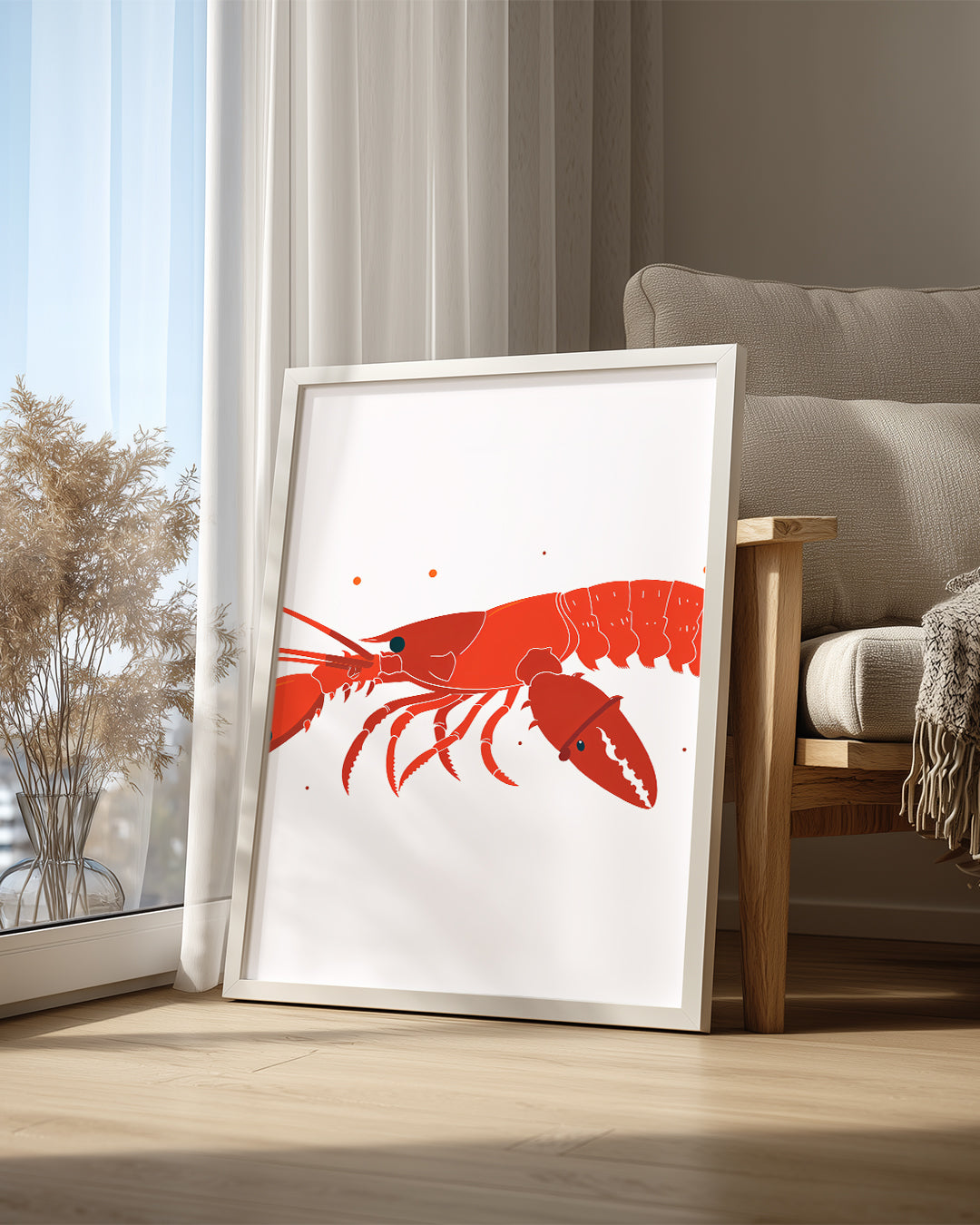 Istakoz - Kırmızı Renkli Kollar Poster Tablosu