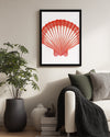 Kabuklu - Kırmızı Desen Poster Tablosu