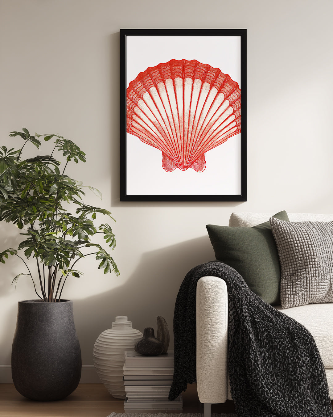 Kabuklu - Kırmızı Desen Poster Tablosu