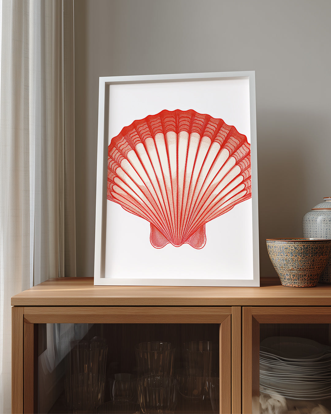 Kabuklu - Kırmızı Desen Poster Tablosu