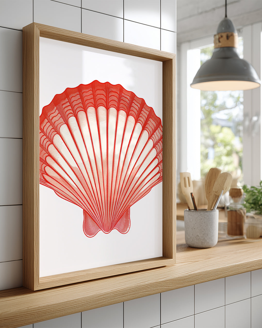 Kabuklu - Kırmızı Desen Poster Tablosu