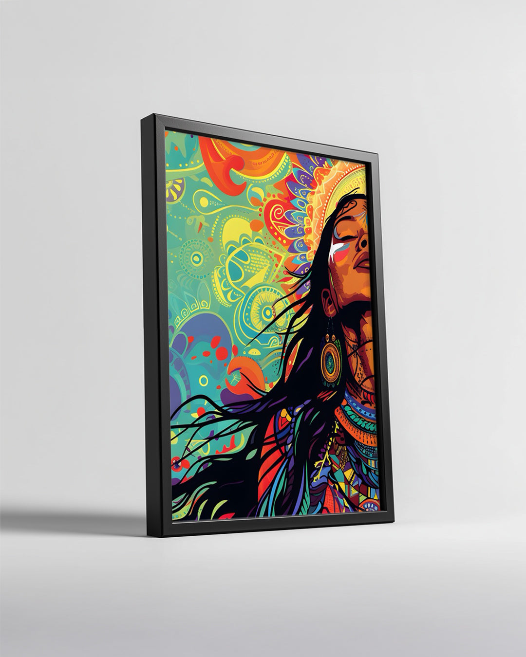 Kadın Portresi - Renkli Duygularla Dolu Sanat Eseri Poster Tablosu