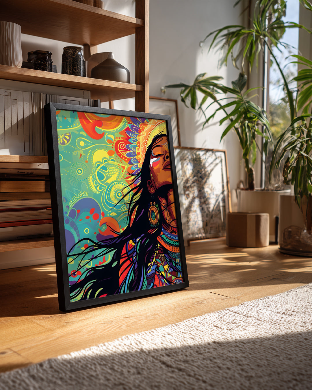 Kadın Portresi - Renkli Duygularla Dolu Sanat Eseri Poster Tablosu
