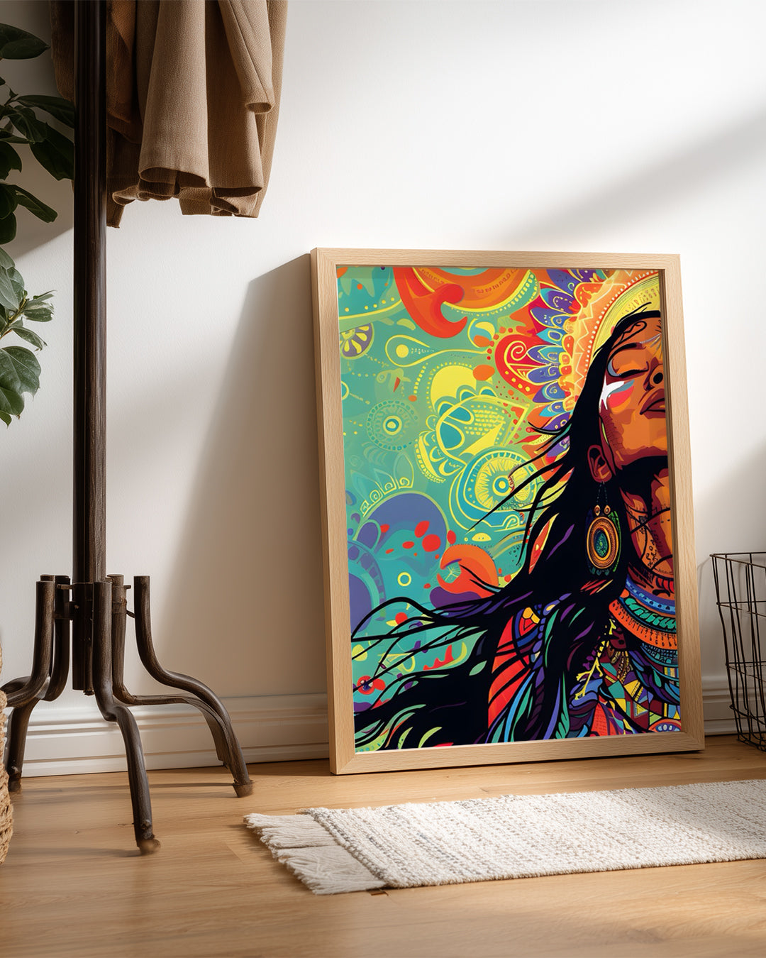 Kadın Portresi - Renkli Duygularla Dolu Sanat Eseri Poster Tablosu