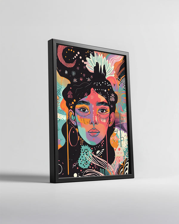 Kadın Portresi - Renkli Sanat ve Duygu İfadesi Poster Tablosu