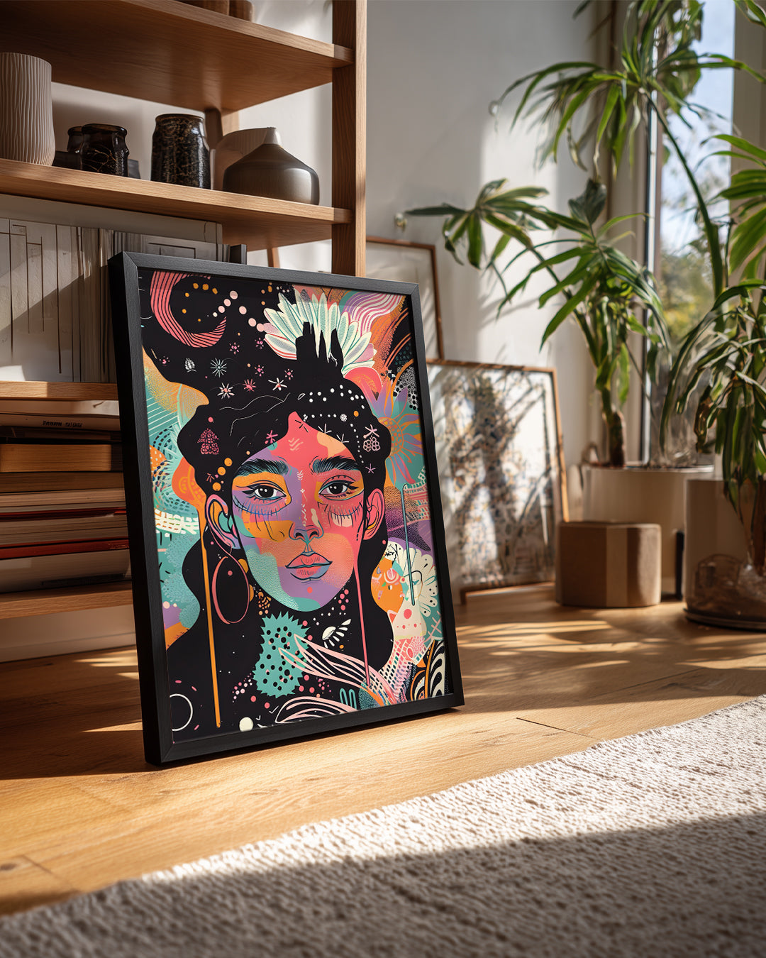 Kadın Portresi - Renkli Sanat ve Duygu İfadesi Poster Tablosu