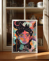 Kadın Portresi - Renkli Sanat ve Duygu İfadesi Poster Tablosu