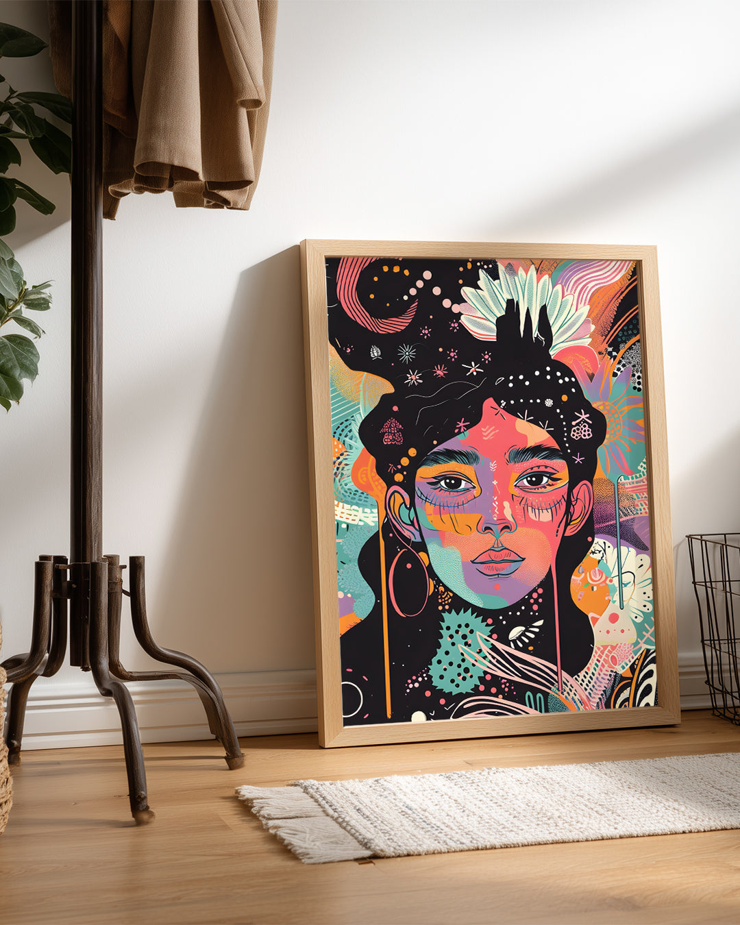 Kadın Portresi - Renkli Sanat ve Duygu İfadesi Poster Tablosu