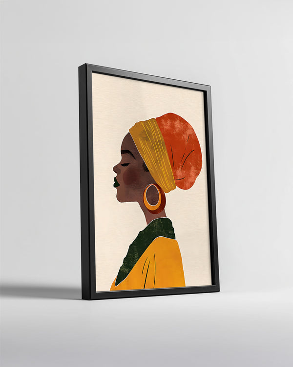 Kadın Profil Portresi - Afrika Sanatı Poster Tablosu