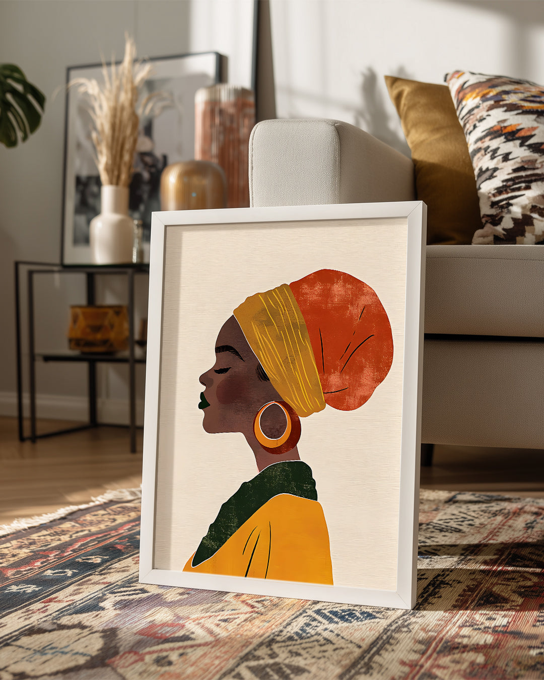 Kadın Profil Portresi - Afrika Sanatı Poster Tablosu