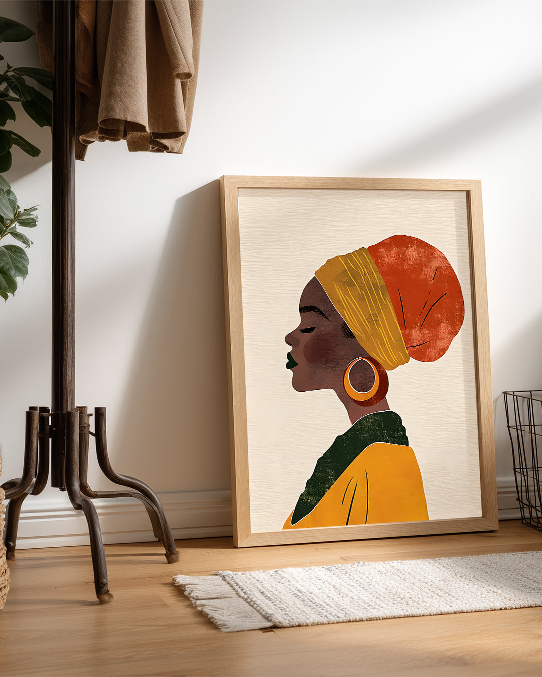 Kadın Profil Portresi - Afrika Sanatı Poster Tablosu