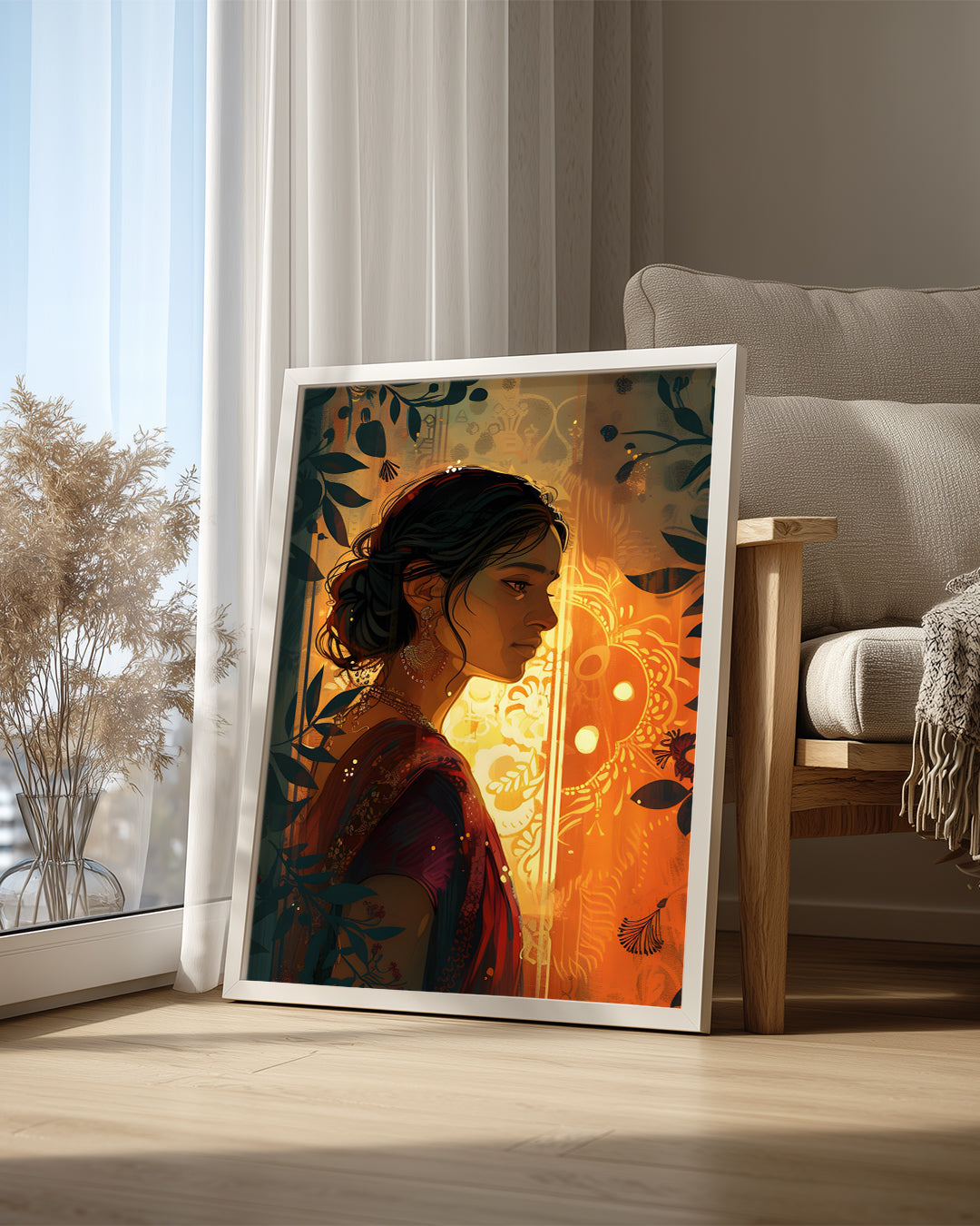 Kadın Profili - Geleneksel Giysi İçindeki Güzellik Poster Tablosu