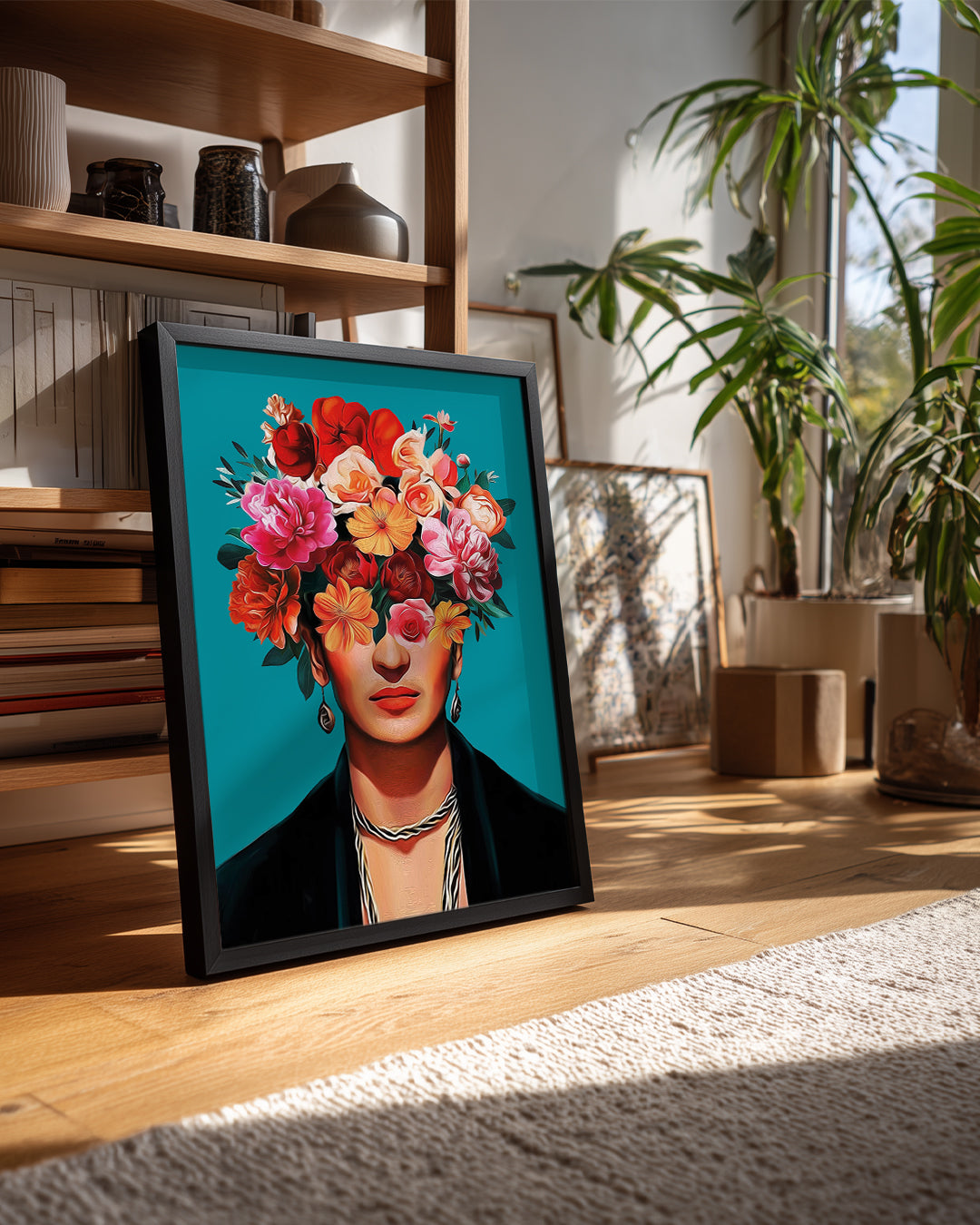 Kafadan Çıkan Çiçekler Poster Tablosu