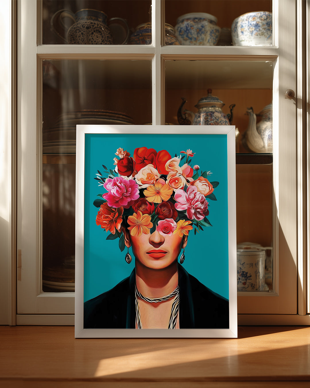 Kafadan Çıkan Çiçekler Poster Tablosu