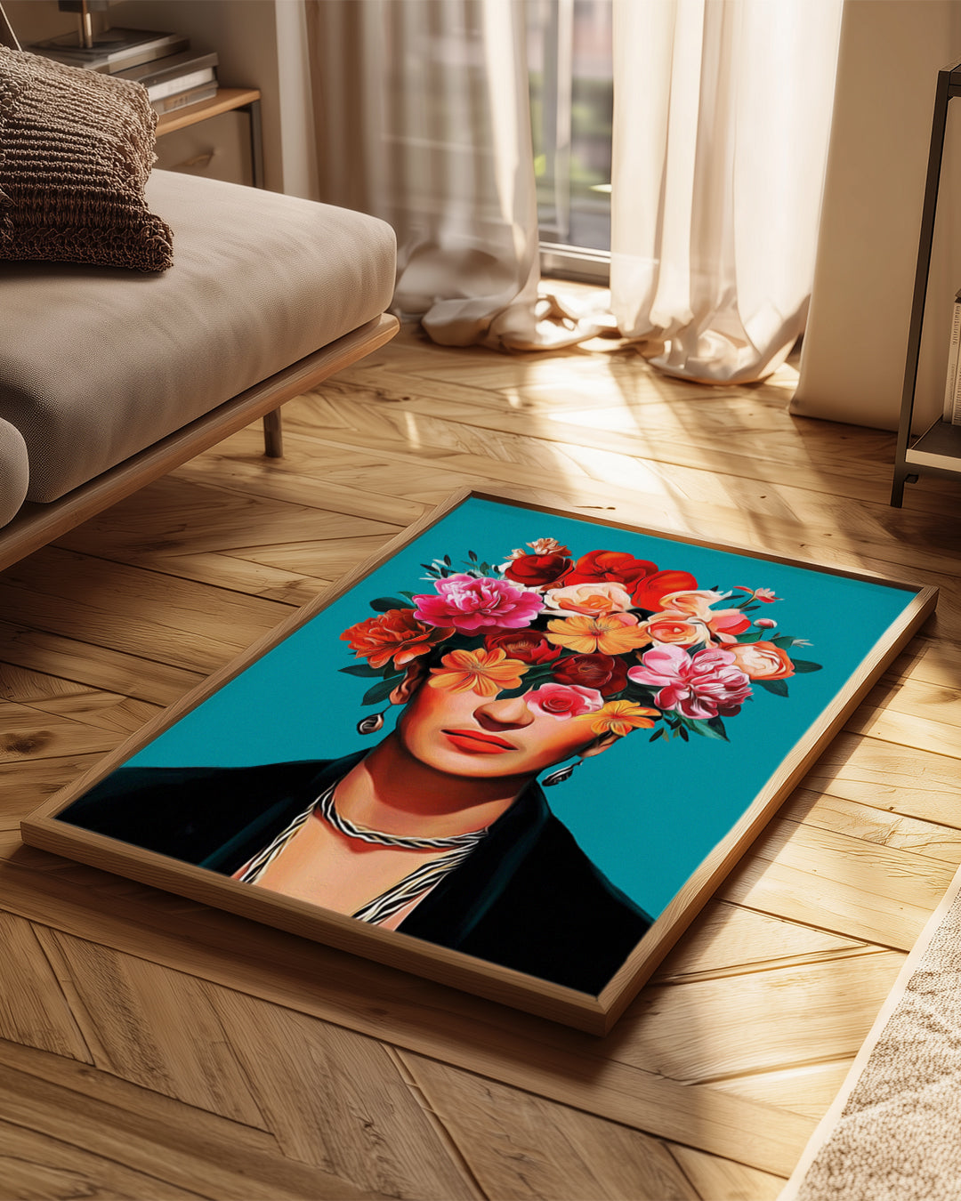 Kafadan Çıkan Çiçekler Poster Tablosu
