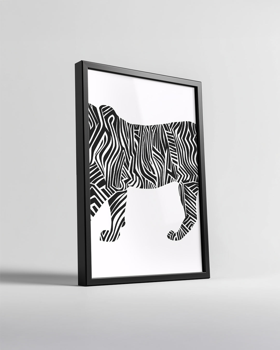 Kaplan - Siyah Beyaz Desen Poster Tablosu