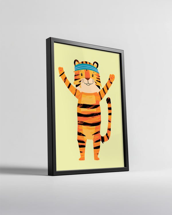 Kaplanlı Karakter - Eğlenceli Spor Figürü Poster Tablosu