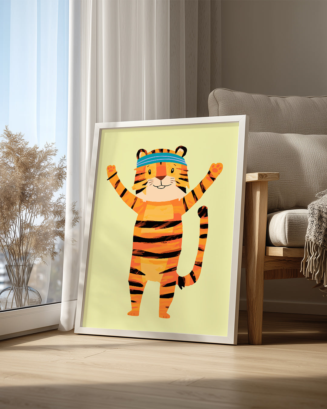 Kaplanlı Karakter - Eğlenceli Spor Figürü Poster Tablosu