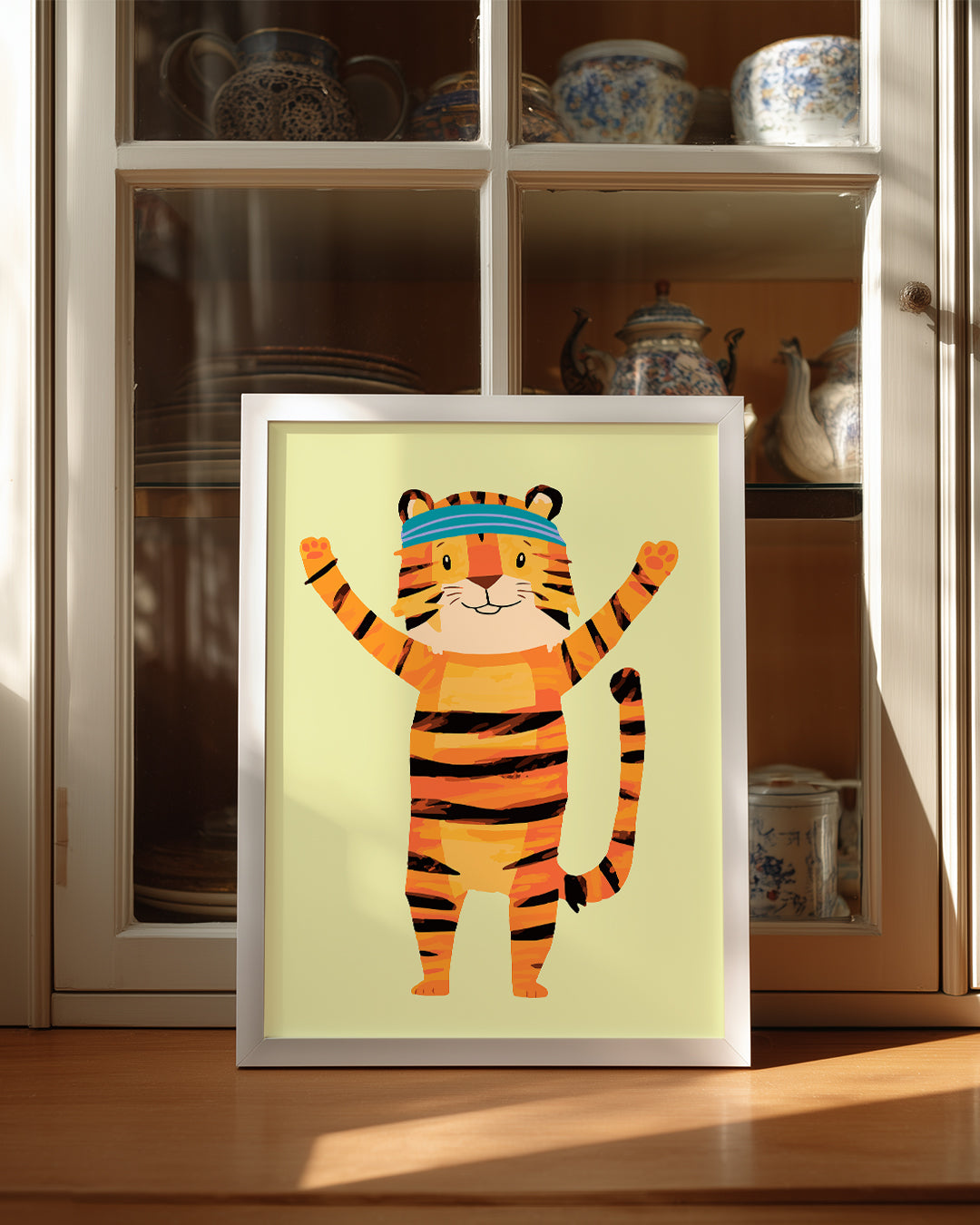 Kaplanlı Karakter - Eğlenceli Spor Figürü Poster Tablosu