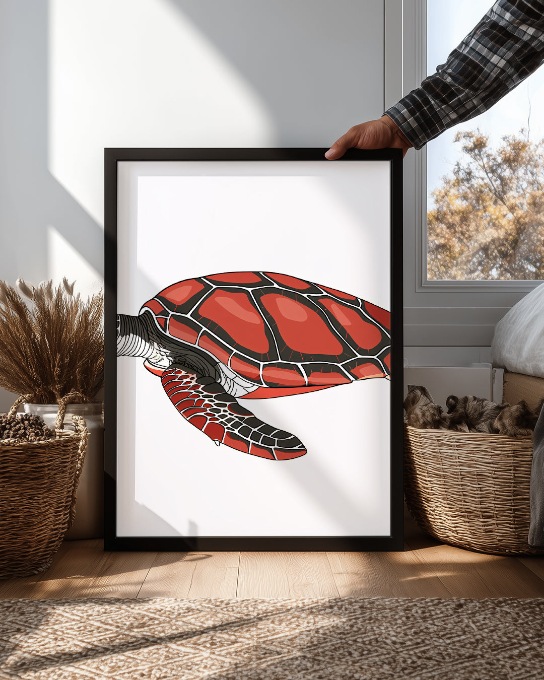 Kaplumbağa - Renkli Kabuk Deseni Poster Tablosu
