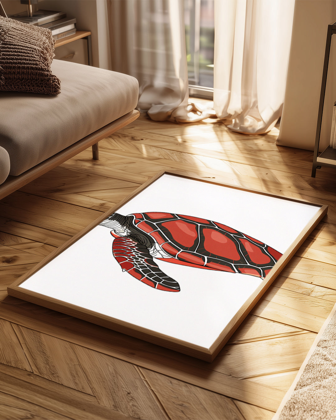 Kaplumbağa - Renkli Kabuk Deseni Poster Tablosu