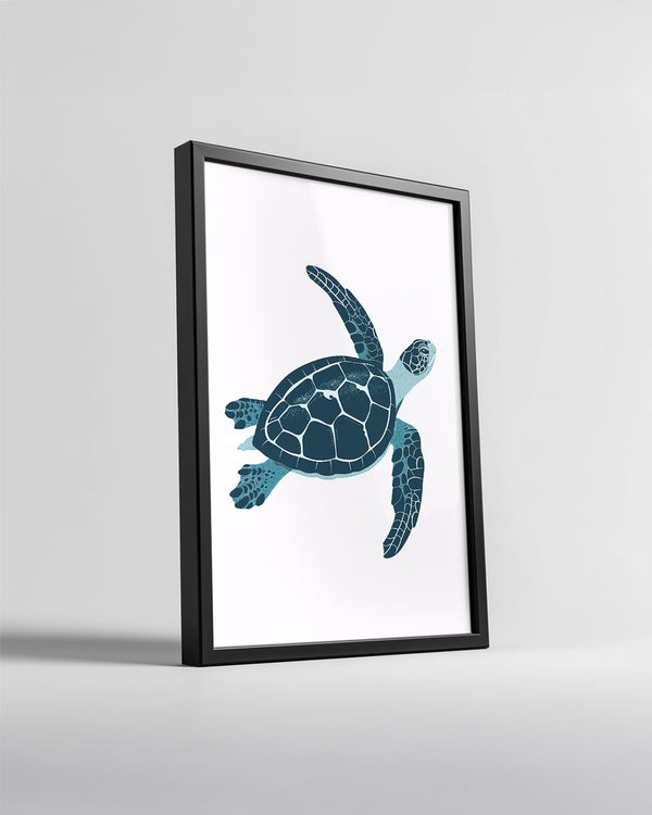 Kaplumbağa - Su Altında Yüzme Poster Tablosu