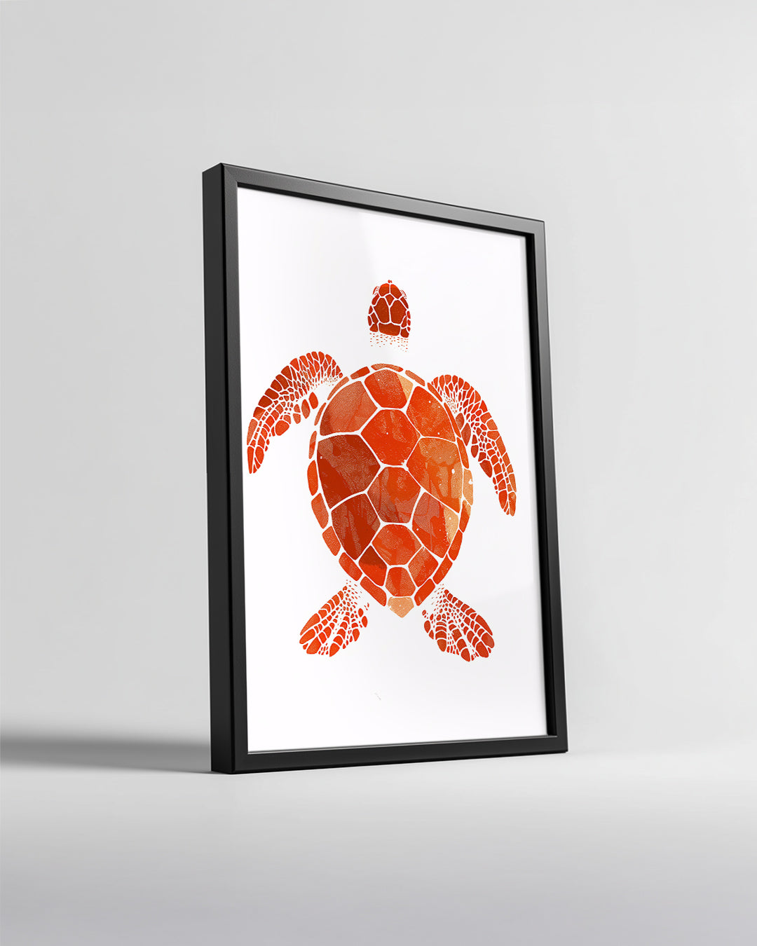 Kaplumbağa - Turuncu Desen Poster Tablosu