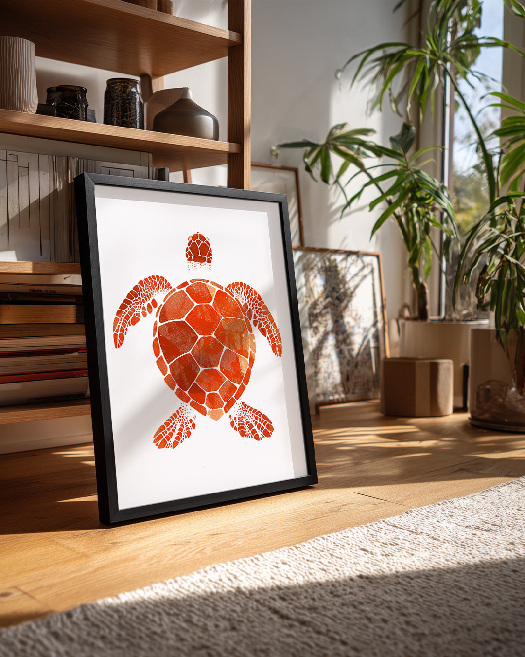 Kaplumbağa - Turuncu Desen Poster Tablosu