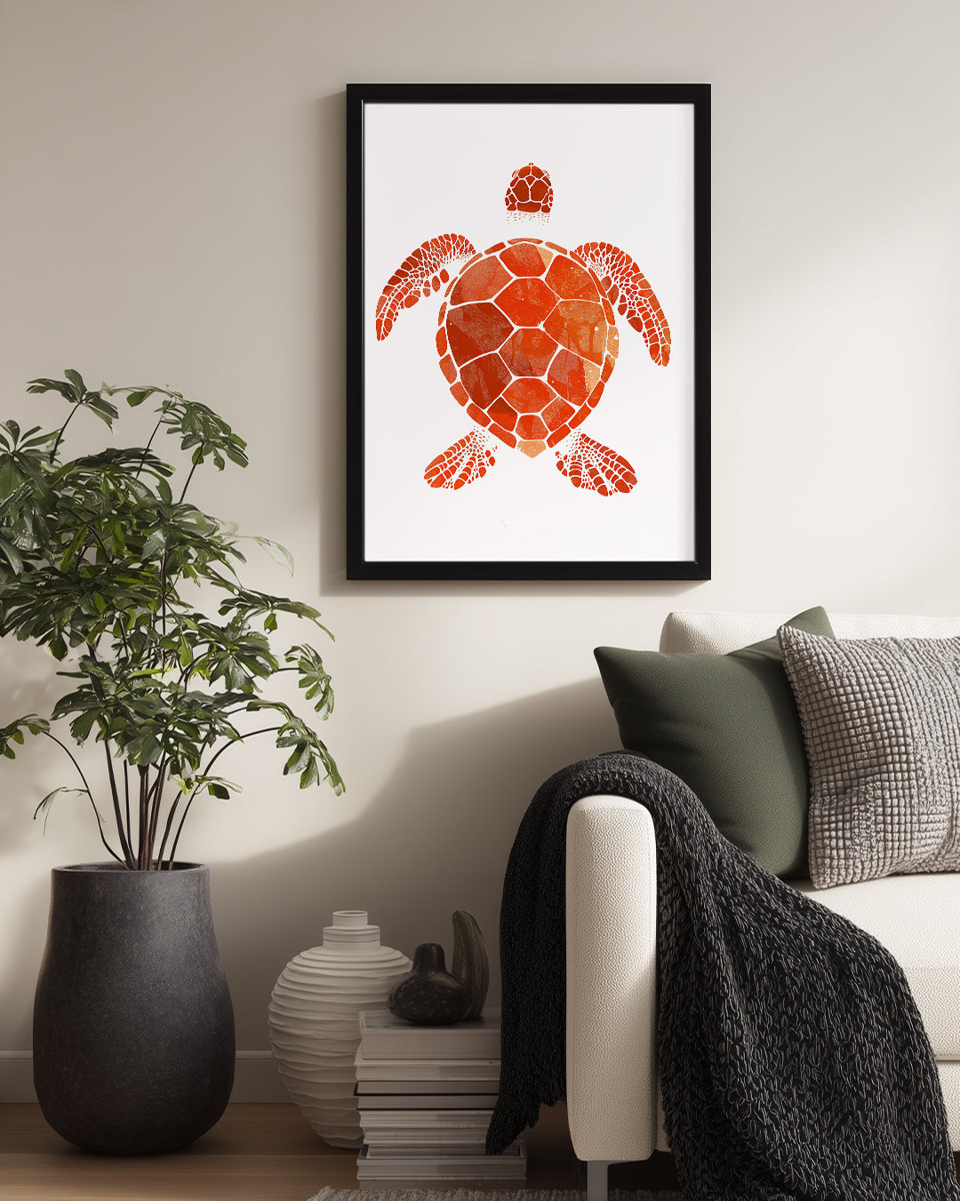 Kaplumbağa - Turuncu Desen Poster Tablosu
