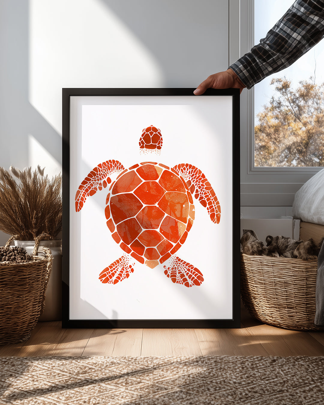 Kaplumbağa - Turuncu Desen Poster Tablosu
