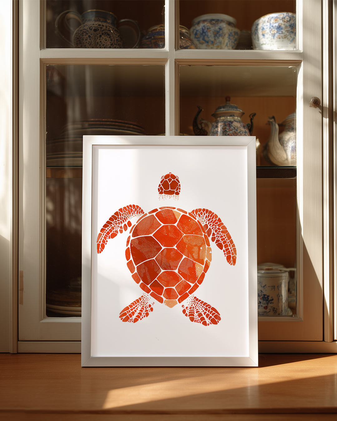 Kaplumbağa - Turuncu Desen Poster Tablosu