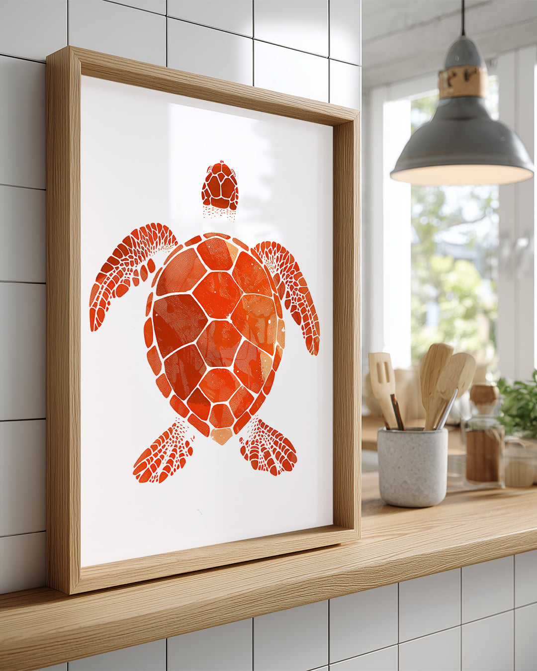 Kaplumbağa - Turuncu Desen Poster Tablosu