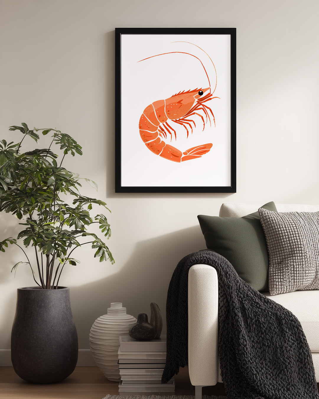 Karides - Turuncu Renkli Vücut Poster Tablosu