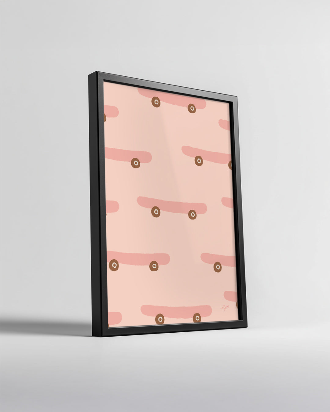 Kaykay Deseni - Yumuşak Renklerle Sade Arka Plan Poster Tablosu