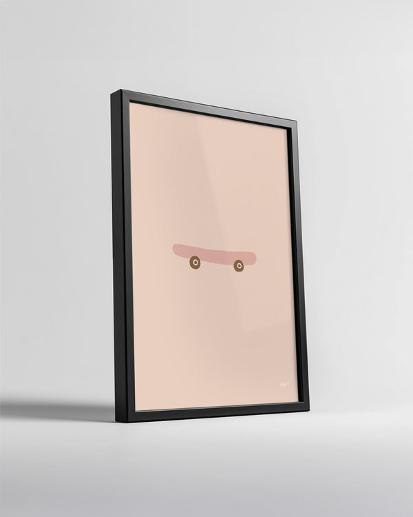 Kaykay Tasarımı - Minimalist Renkli Çizim Poster Tablosu