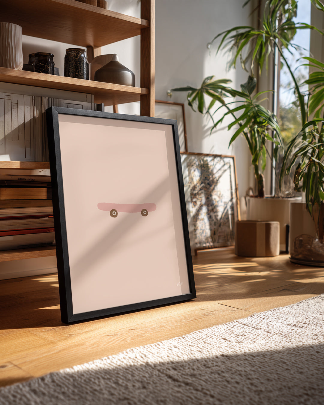 Kaykay Tasarımı - Minimalist Renkli Çizim Poster Tablosu