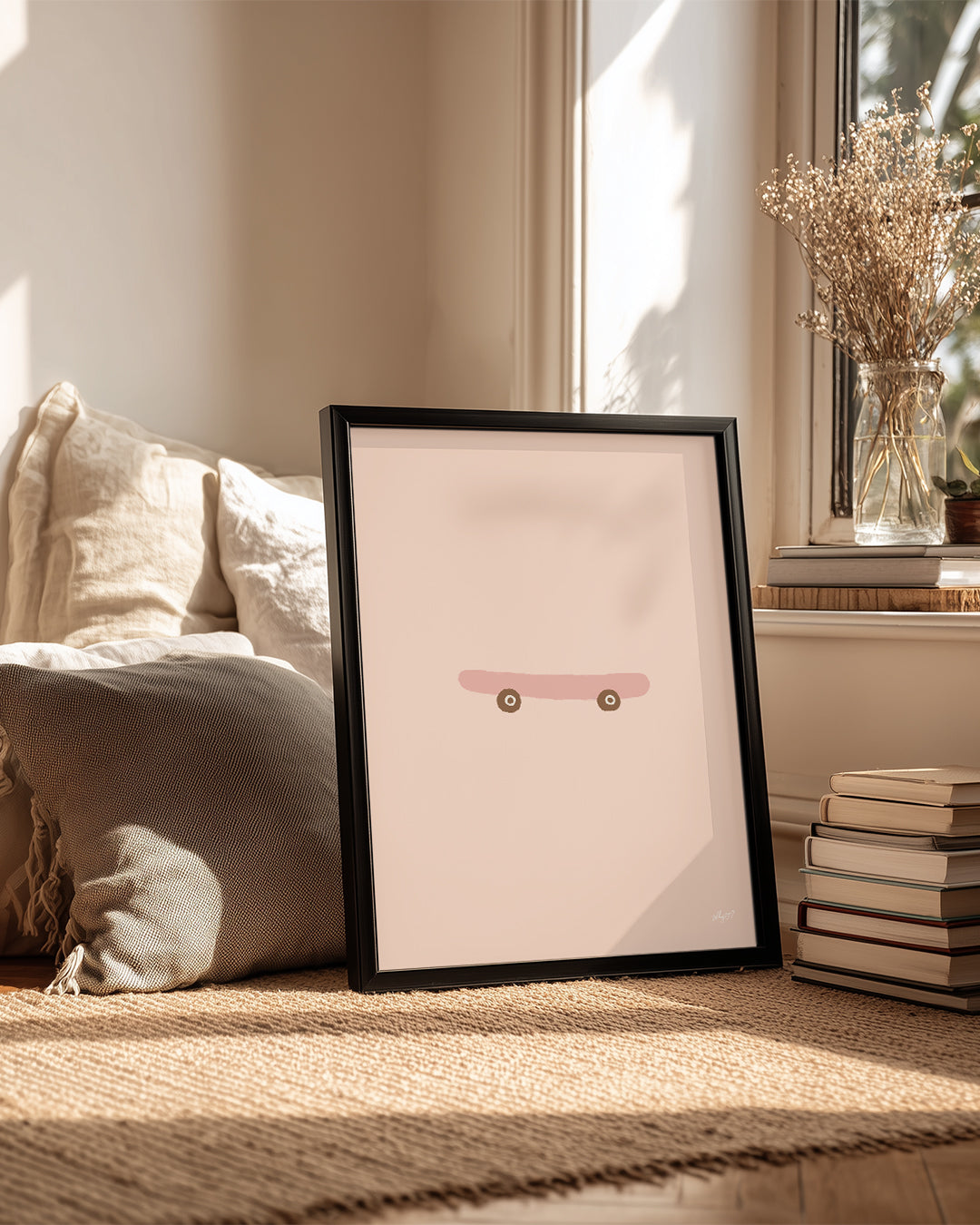 Kaykay Tasarımı - Minimalist Renkli Çizim Poster Tablosu